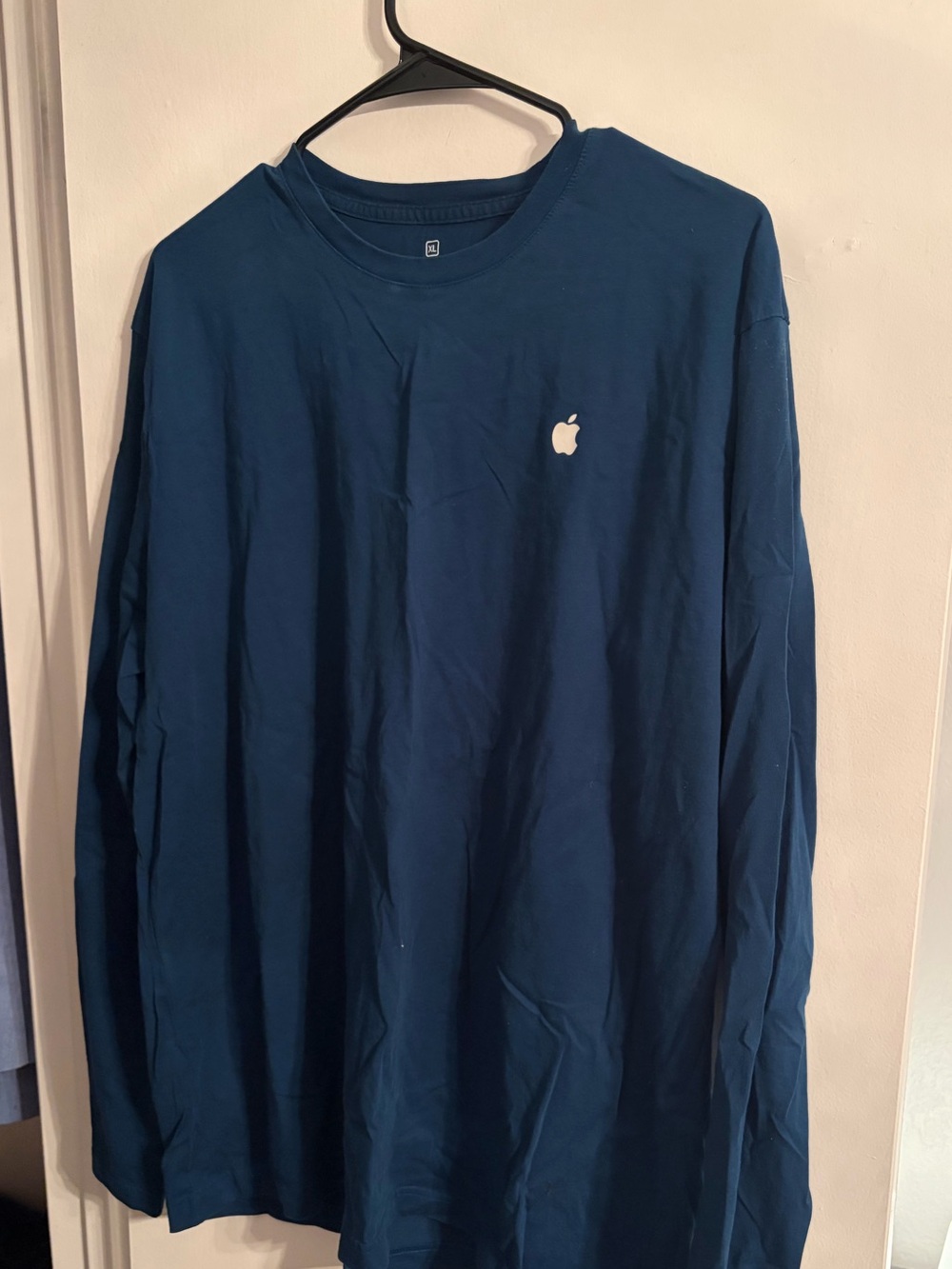 Apple Long-Sleeve Crewneck Shirt - Teal Blue